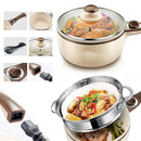 idrop 19CM - Kitchen Double Layer Electric Steamer & Cooker Pot