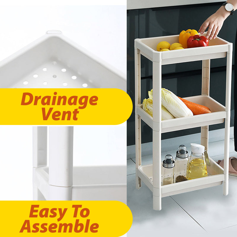 idrop [ 3 LAYER ] Household Storage Plastic Shelf / Rak Plastik Simpanan Barang / 3层家用储物塑料架子