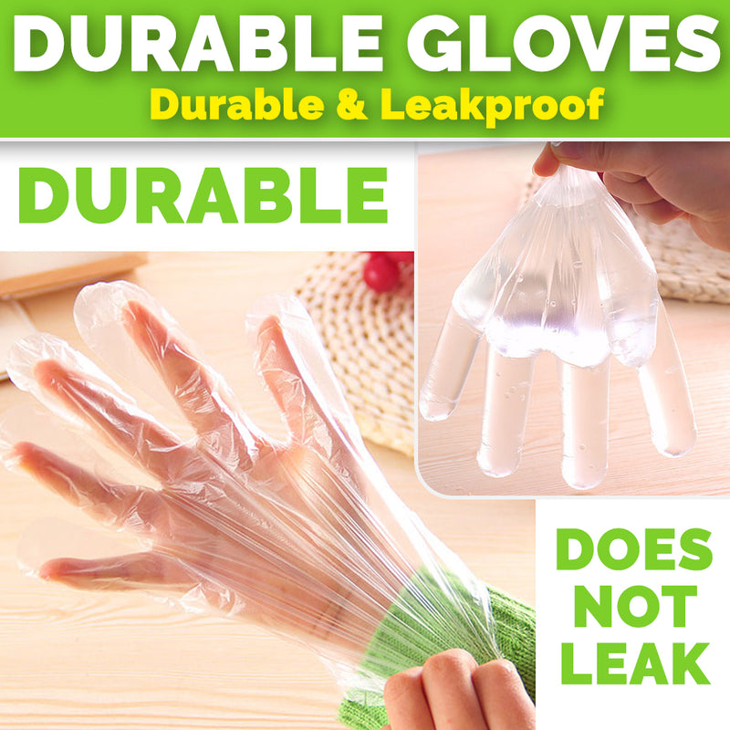 idrop 100PCS Transparent Disposable Durable Plastic Gloves