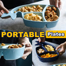 idrop [ 3 Grid ] Whale Shape Design Ceramic Plate / Pinggan Seramik Bentuk Ikan / 陶瓷碟 鲸鱼分格陶瓷盘(格)