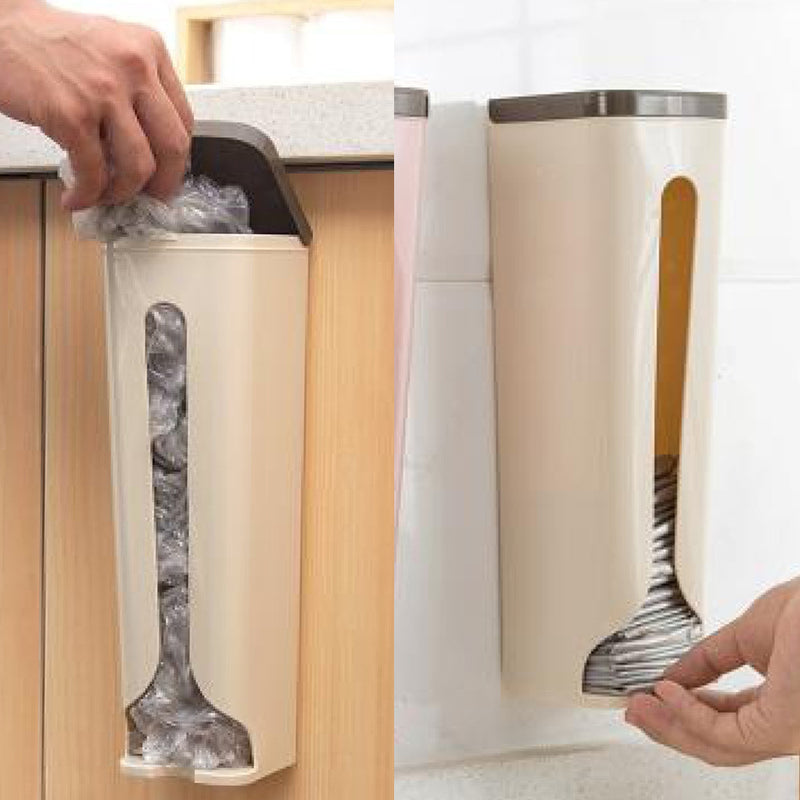idrop Vertical Kitchen Garbage Plastic and Tissue Wall Mounted Storage Box / Kotak Penyimpanan Tisu dan Plastik Sampah / 纸巾纸袋收纳架