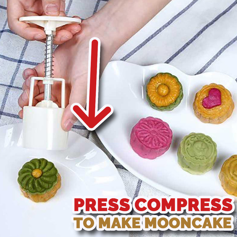 idrop Hand Press Moon Cake Mold [ 6pcs Cartoon Design ]
