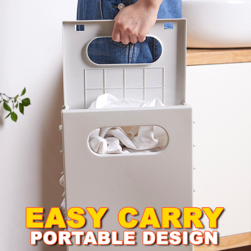 idrop Foldable Mounted Dirty Laundry Basket / Kotak Baju Basuh Senang Lipat / 新款折叠脏衣篮