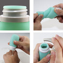 idrop [ 3PCS SET ] 90ml Silicone Lotion Dispensing Bottle With Brush Scrubber / Botol Silikon & Berus / 硅胶乳液分装瓶带刷90ML(3个 1套)