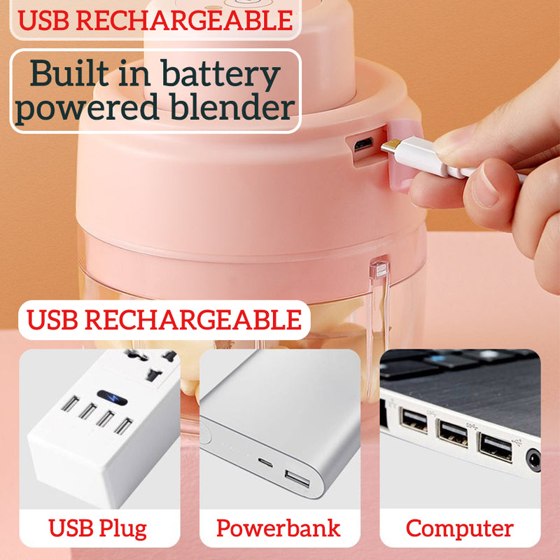 idrop Cordless Mini Electric USB Portable Garlic Blender Grinder