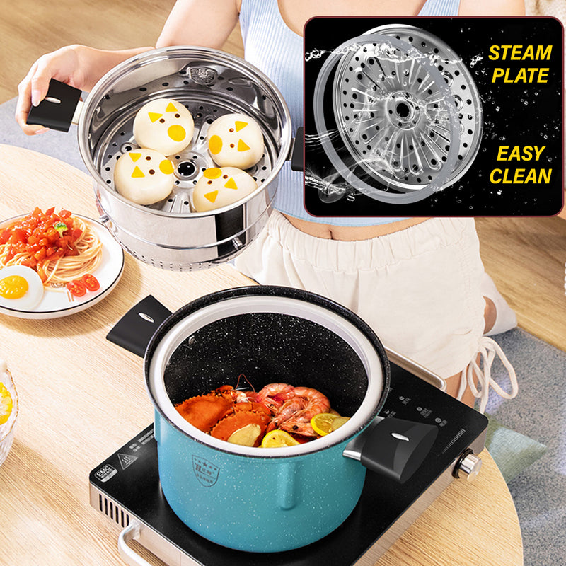 idrop [ 24CM ] 2 layer Deep Frying Steaming and Draining Cooking Pot SUS304 Stainless Steel / Periuk Masak & Stim Dua lapis / 24CM油炸沥水蒸煮锅(304)