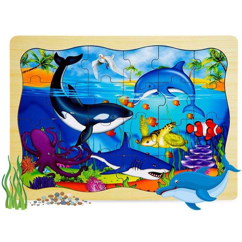 idrop WOOD PUZZLE - Transport / Ocean / Dinosaur / Insects Puzzle Toy