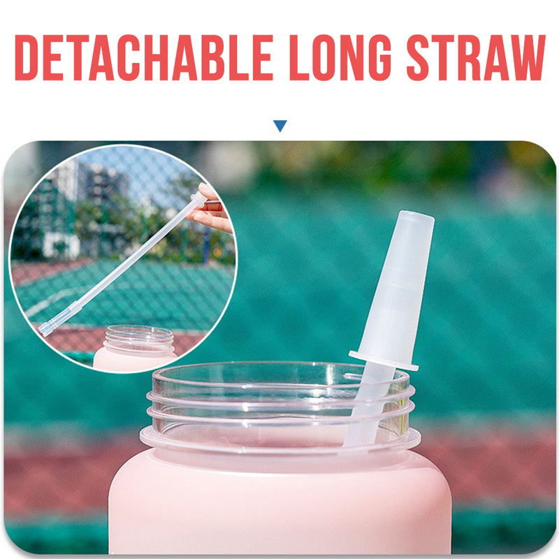idrop [ 2 Liter ] Gradient Color Portable Sports Drinking Bottle with Flip Open Lid and Straw / Botol Air Sukan Warna-Warni Dengan Straw / [ 2 升 ] 渐变色便携式运动饮水瓶带翻盖和吸管