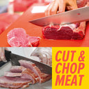 idrop [ 6pcs ] Kitchen Knife Set with Wooden Cutting Chopping Board / Set Pisau Dapur Memasak dan Papan Potong / 小号木菜板套装双面吸 (19*28CM)(菜板+3PCS 厨师刀+剪刀+果刀 )