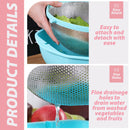 idrop [ 23CM ] Double Layer 360° Rotating Stainless Steel Drain Basket / Mangkuk Basuh Sayur / 360度旋转篮