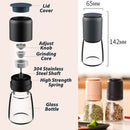 idrop [ 150ml ] 2 IN 1 Pepper & Seasoning Storage and Grinder Glass Bottle with Adjustable Fine and Coarse Grinding