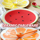 idrop [ 3PCS Set ] Ceramic Fruit Design Tableware Bowl Plate Spoon / Set Mangkuk Pinggan dan Sudu Seramik / 陶瓷套装 陶瓷水果三件套(5"碗,8"盘,1勺 子)