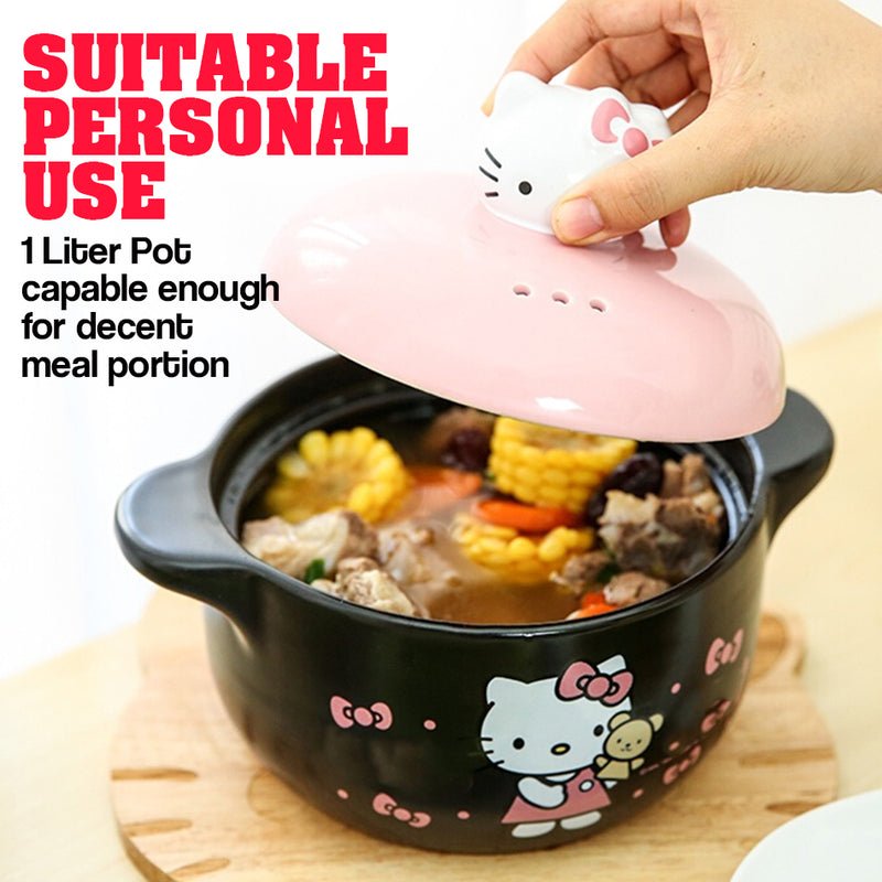idrop 1L Casserole Ceramic Stew Soup Pot for Kids