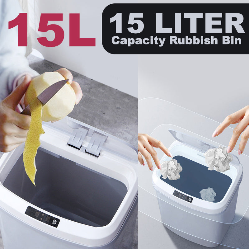 idrop 15L Rechargeable Smart 3D Trash Rubbish Bin with Induction Motion Tap and Touch Sensor