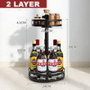 idrop [ 2 LAYER / 3 LAYER ] 360° Household Kitchen Rotating Steel Frame Countertop Storage Rack Shelf