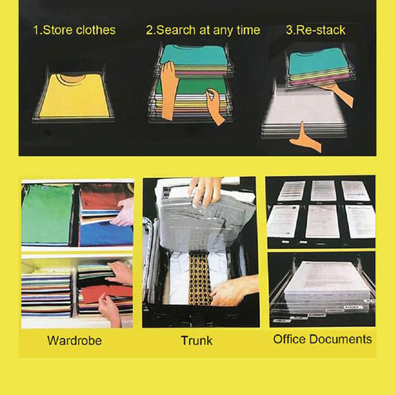 idrop CLOTHING FILE - 10 PACK Shirt Organizing System Storage Rack