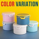 idrop Round Wheat Plastic Food Lunchbox / Bekas Bekal Makanan Mudah Alih / 小麦圆形饭盒套装 [ FREE SPOON / FORK / CHOPSTICK ] [ 16.5cm X 11cm ]