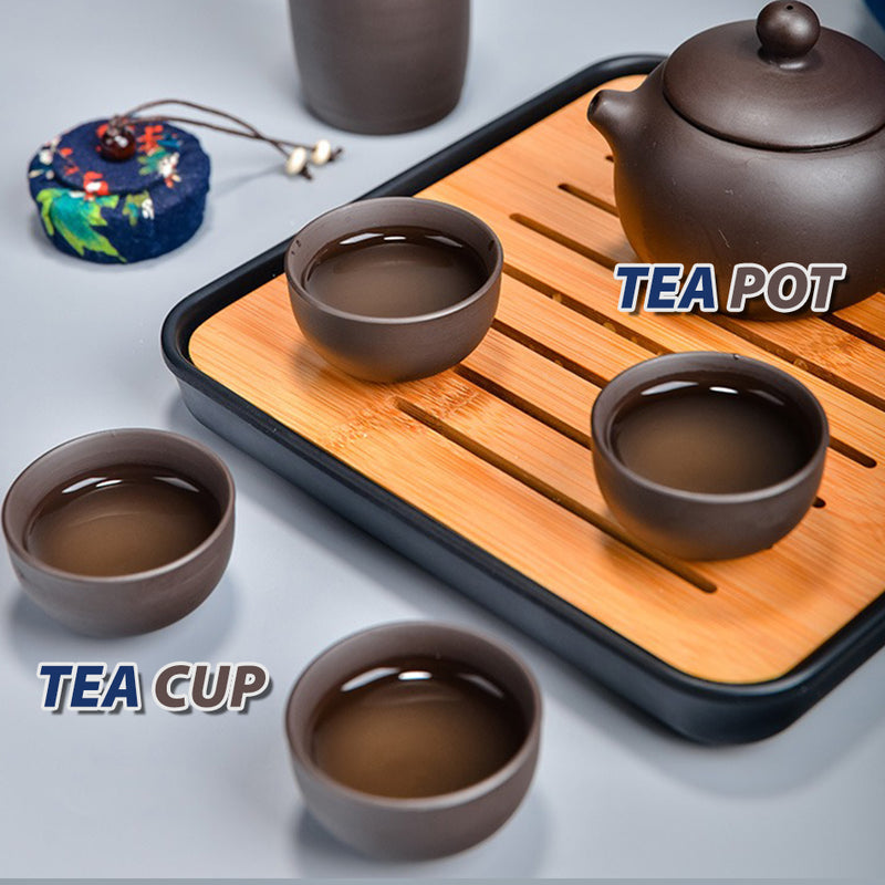 idrop [ PREMIUM GIFT ] Portable Travel Tea Set with Travel Bag / Set Minum Teh Saguhati Mudah Alih / 紫砂旅行茶具包套装