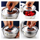 idrop [ 560ml ] 14CM Stainless Steel Heat Insulation Seal Lid Food Bowl / Mangkuk Makanan Penutup Penebat Panas Tahan Karat / 304全钢密封不锈钢钻石碗双层隔热碗带密封盖)