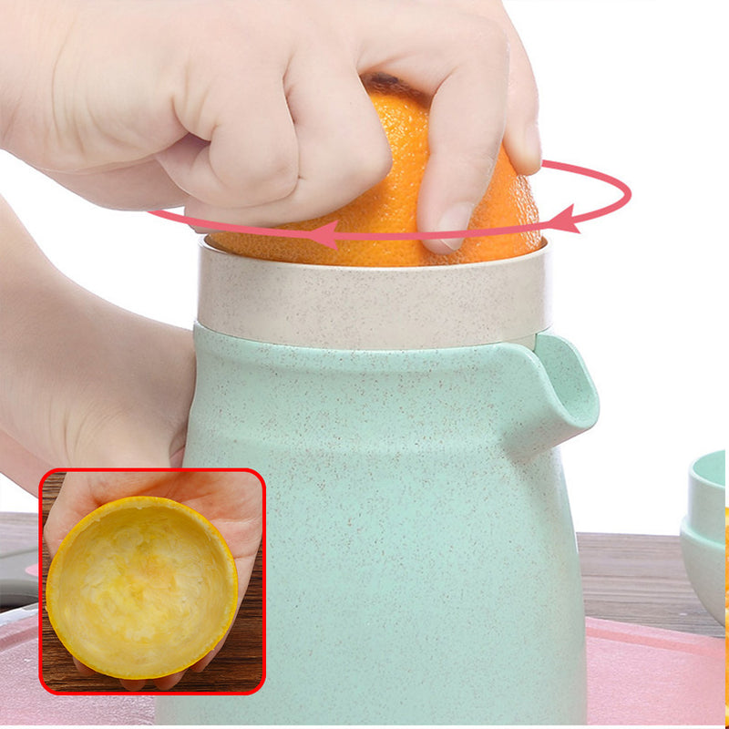 idrop Manual Hand Press Squeeze Fruit Juicer Wheat Straw Jug Cup