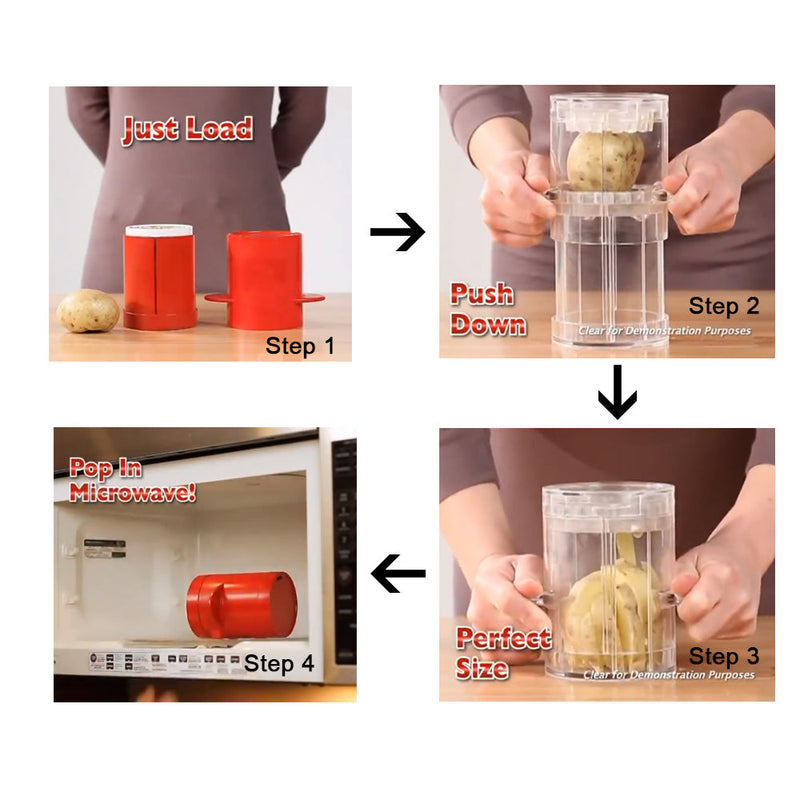 idrop [ 2 IN 1 ] Potato Fries Maker Cutter Slicer Suitable For Microwave Container Foodgrade BPA FREE / Bekas Pemotong Kentang Pembuat Kentang Goreng / 新品 土豆切条器 微波炉薯条烘烤一体机 薯条制作器