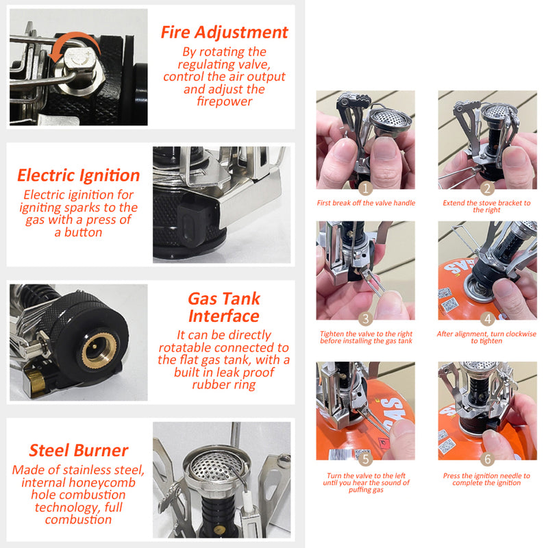 idrop Outdoor Camping Mini Stove Compact Foldable Gas Cooker Burner / Dapur Masak Mudah Alih Senang Lipat / 拓村户外野营炉子露营野炊气炉具便携燃气高山炉头野外迷你瓦斯炉