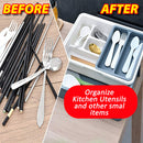 idrop [ 2 LAYER ] Drawer Storage Box Organizer with Multi Compartment / Kotak Penyimpanan Perkakas Dapur / 塑料2层匙叉筷篮 [ 24*31*6.5CM ]