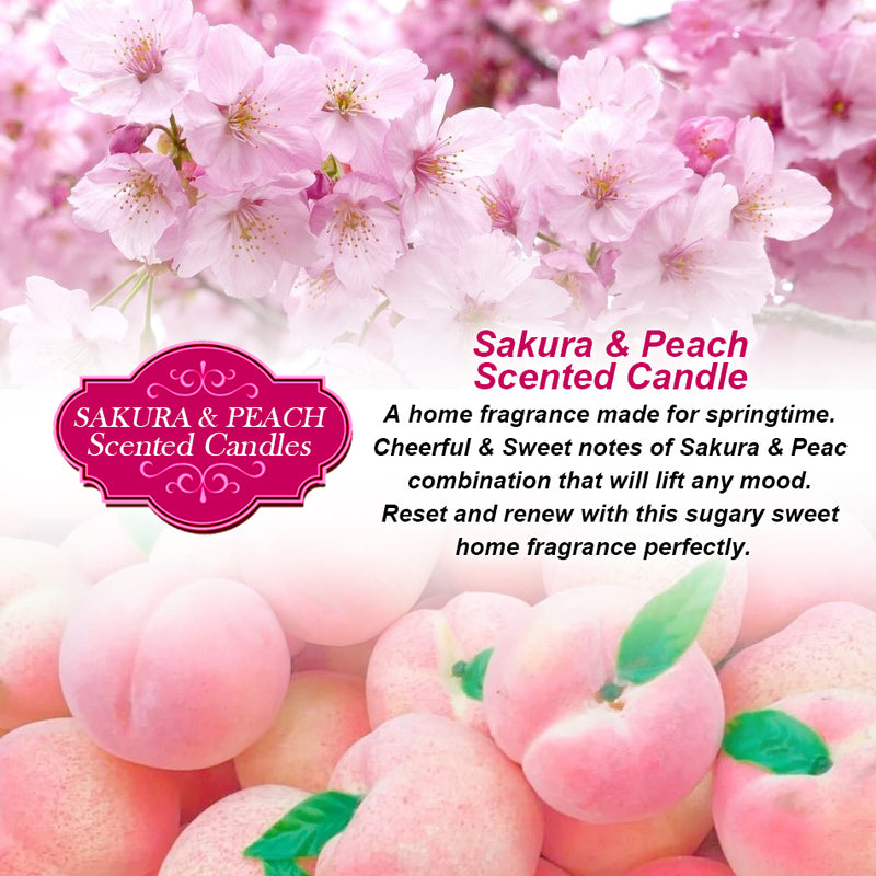 idrop Sakura & Peach Scented Candle Aromatherapy / Lilin Wangi Beraroma Sakura dan Buah Pic / 樱花桃香蜡烛香薰
