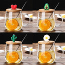 idrop [ 420ml ] High Temperature Resistant Drinking Glass Mug / Cawan Minum Kaca Tahan Panas / 锤纹冰川卡通玻璃杯420ML