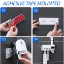 idrop Wall Mounted Toilet Toothbrush & Toothpaste Holder with UV Sterilization Light / Tempat Pemegang Simpanan Ubat Gigi & Berus Gigi / 带紫外线杀菌灯的壁挂式马桶牙刷和牙膏架