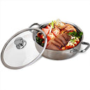 idrop 32CM Kitchen Cooking Hot Pot with Glass Lid