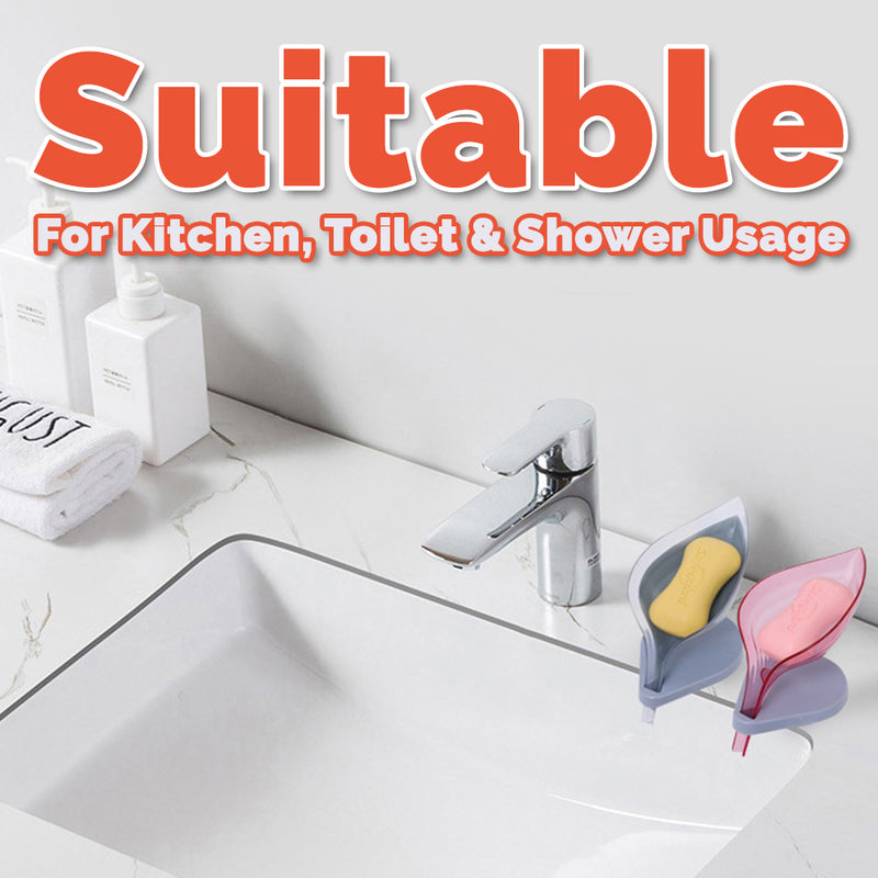 idrop Soap & Sponge Leaf Shape Shower Toilet Holder
