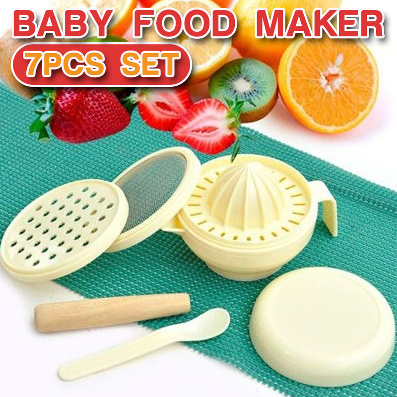 idrop [ 7PCS ] Baby Food Grinding Grater Juicer Maker Set [ 5 USAGE ]