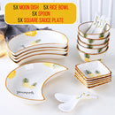 idrop 20PCS Moon Dish Ceramic Tableware Platter Set