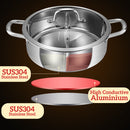 idrop [ 30CM ] 2 IN 1 Stainless Steel SUS304 Furnace Hot Pot