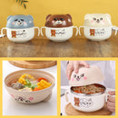 idrop [ 1000ml ] Stainless Steel Instant Noodle Food Bear Design Eating Bowl