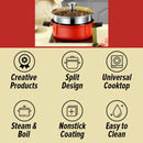 idrop [ 30CM ] Omnipotent Cooker Multifunction Maifan Stone Coating Nonstick Hotpot & Steamer / Periuk Masak & Stim Tidak Lekat / 30CM思玛特全能锅