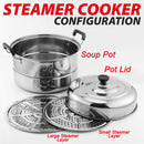 idrop 40CM Double Layer Stainless Steel Steam Pot Steamer Cooker / Periuk Masak & Stim Keluli tahan Karat / 40CM双层不锈钢蒸锅和炊具