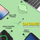 idrop 3 IN 1 Retractable Extendable USB to Type C / Micro USB / Apple Compatible Charging Cable