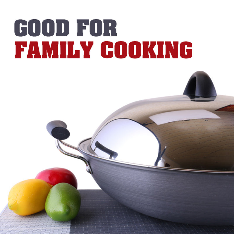 idrop 42CM - JM Double Handle Kitchen Cooking Frying Pot