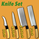 idrop [ 4PCS ] Kitchen Stainless Steel Knife Set / Set Pisau Keluli Tahan Karat / 日式料理刀(仿木柄 )