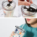 idrop 450ml Drinking Glass Cup + Straw & Spoon