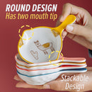 idrop  [ Round / Square ] Ceramic Side Dish Plate with Handle / Pinggan Piring Kecil Seramik Bulat atau Petak / 陶瓷碟 双嘴带柄陶瓷碟 / 陶瓷碟 方形带柄陶瓷碟