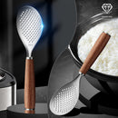idrop Rice Scoop Stainless Steel SUS304 with Rosewood Wood Handle / Senduk Nasi Keluli Tahan Karat Dengan Pemegang Kayu / 可立花梨木不锈钢饭勺
