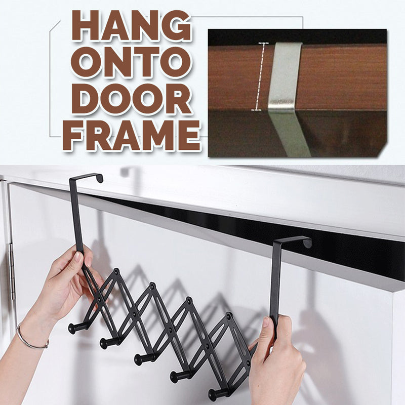 idrop [ 6 Hook ] Stainless Steel Retractable Extendable Door Hanging Hanger Hook
