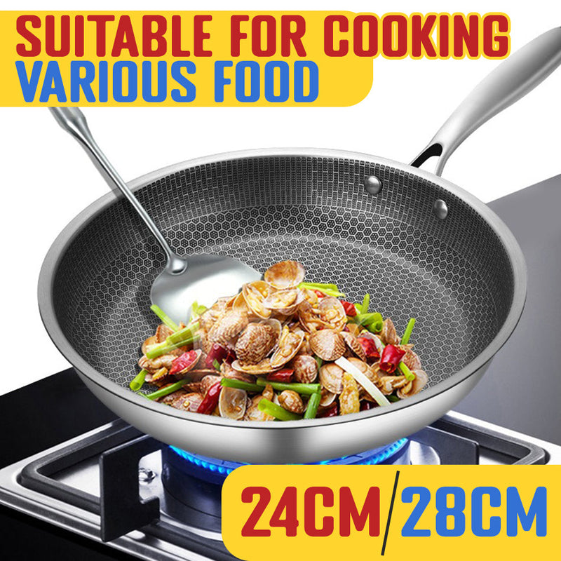 idrop [ 24CM / 28CM ] Inner Honeycomb Nonstick Single Handle Frying Pan / Periuk Masak Tidak Lekat / 24CM 28CM 内蜂窝不粘单柄煎锅