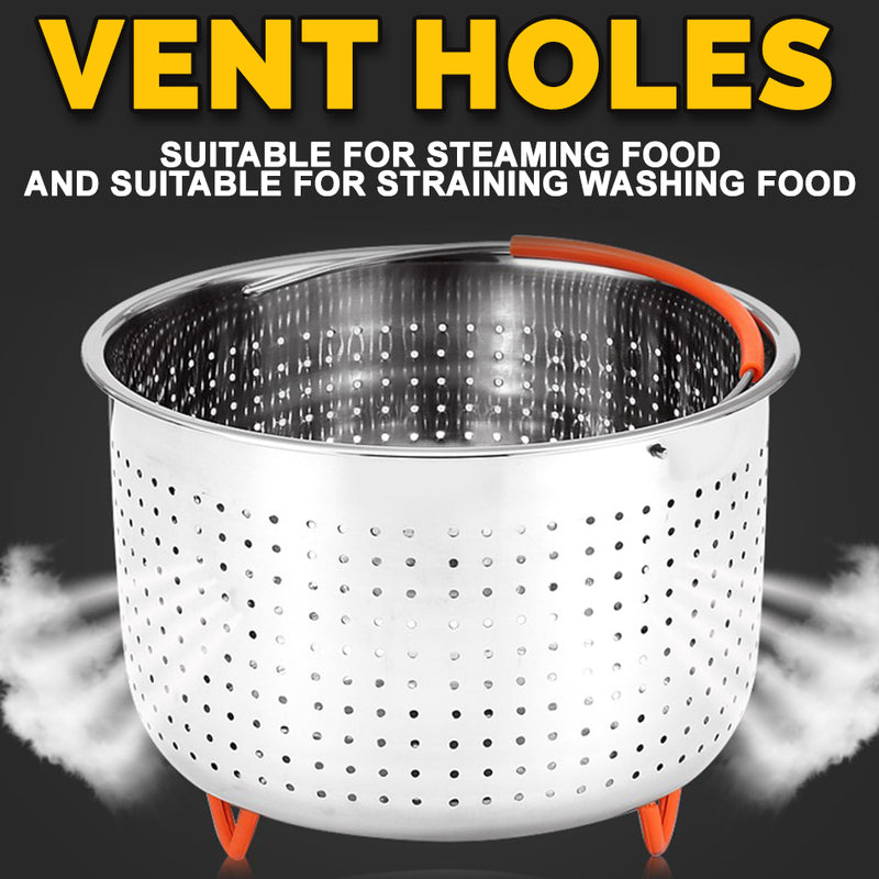 idrop [ 6L ] Stainless Steel Kitchen Strainer Steaming Cleaning & Wash Basket [ 21.5cm x 14cm ]