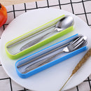 idrop [ 3PCS ] Spoon Fork & Chopsticks Kitchen Eating Utensil Tableware Set + Storage Box