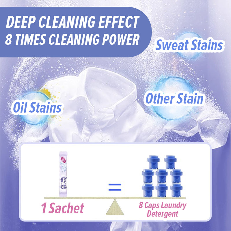 idrop [ 30PCS 6ml ] Multieffect Cleaning Laundry Gel / Jel Pencuci Baju / 多效洗衣啫喱 6ML*30袋(乌龙白桃/蓝风铃)