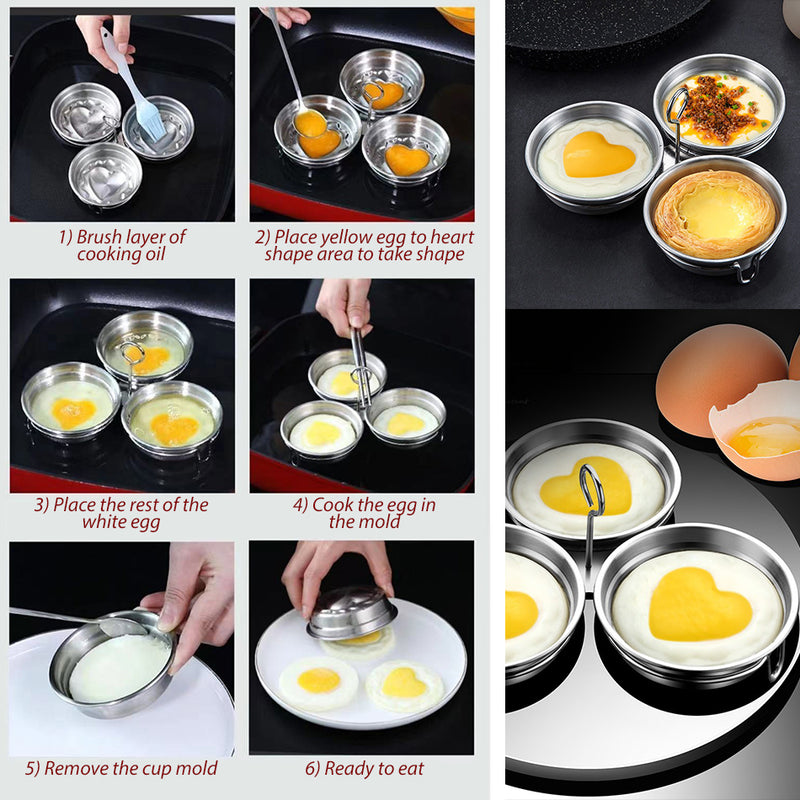 idrop [ 3IN1 ] Love Shape Egg Cooker Maker Mold SUS304 Stainless Steel / Acuan Masak Telur Corak Hati / 爱心煮蛋器304不锈钢